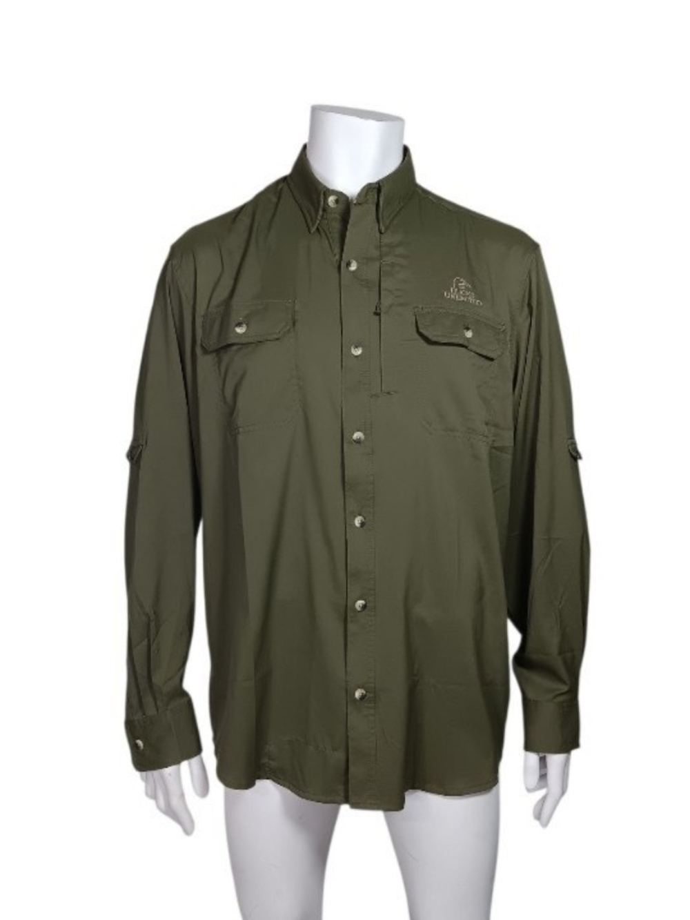 Ducks Unlimited Fishing Performance Shirt Size Large Long Sleeve Vented Hunting